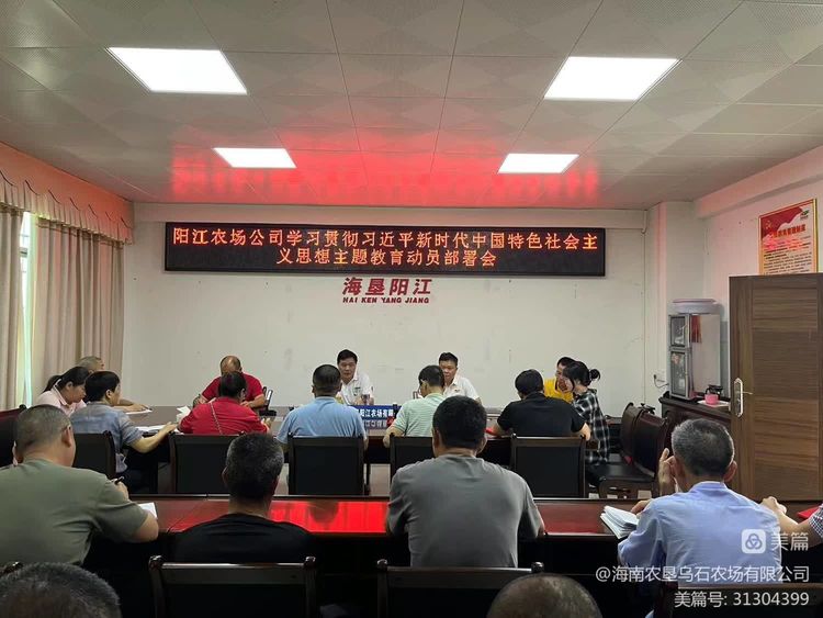 烏石農(nóng)場公司陽江子公司召開學(xué)習(xí)貫徹習(xí)近平新時(shí)代中國特色社會主義思想主題教育動員部署會